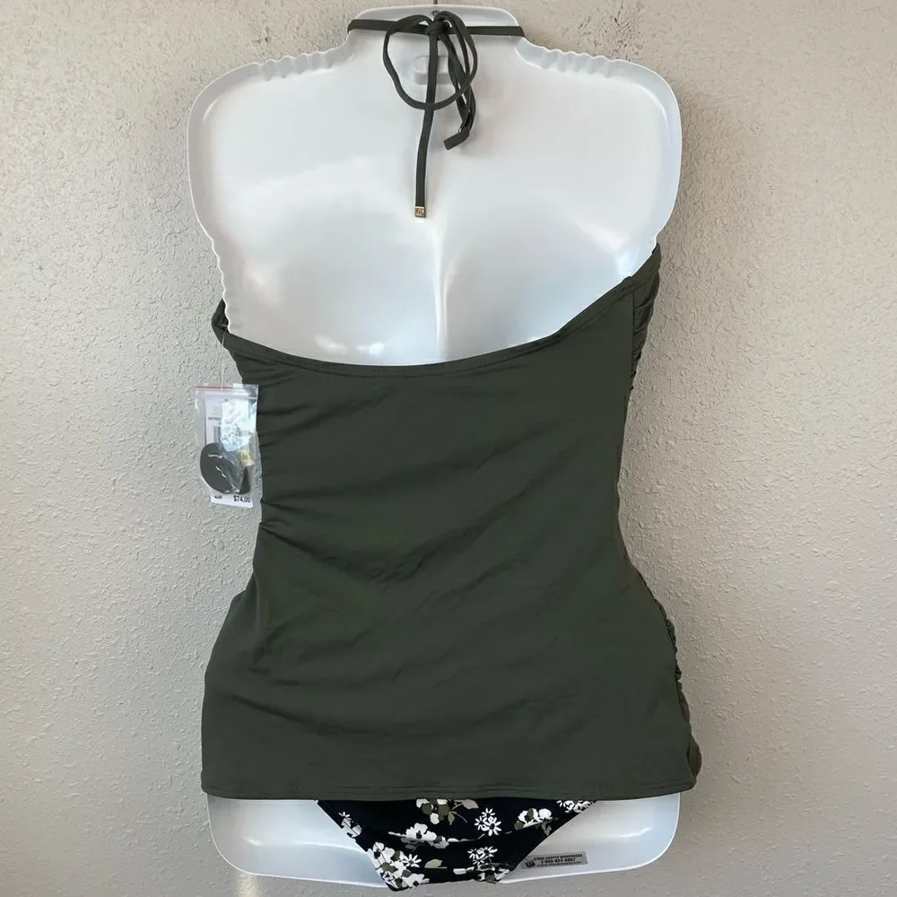 NWT MICHAEL Kors Ivy Tankini Top and Matching Black Ivy Bottoms Multiple Sizes